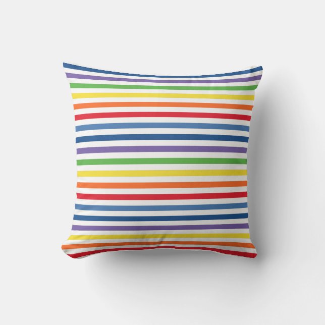 Colorful Stripe Throw Pillow (Front)