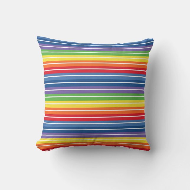 Colorful Stripe Throw Pillow (Front)