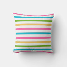 Colorful stripe Throw Pillow