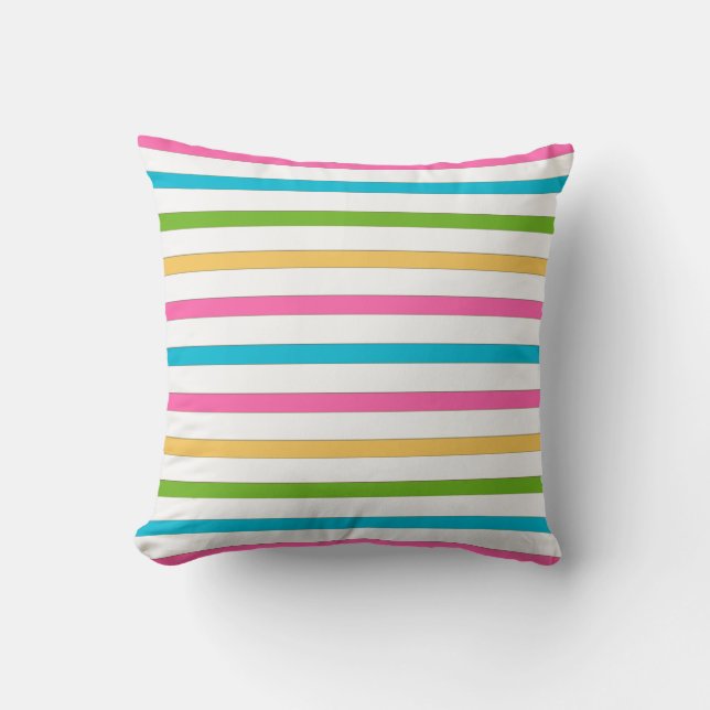 Colorful stripe Throw Pillow (Front)