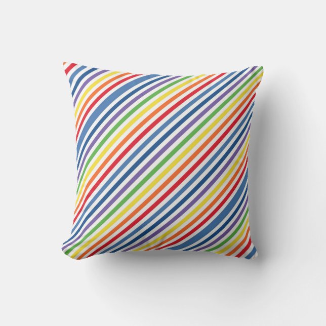Colorful Stripe Throw Pillow (Front)