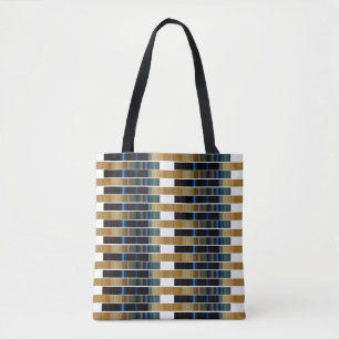 colorful stripe weave tote bag