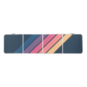 Colorful Striped 70s 80s Classic Retro Stripes Beer Pong Table