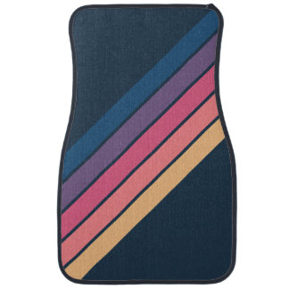 Colorful Striped 70s 80s Classic Retro Stripes Car Floor Mat