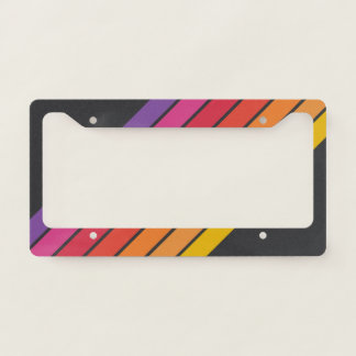 Colorful Striped 70s 80s Classic Retro Stripes License Plate Frame
