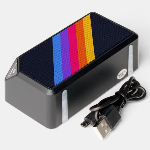 Colorful Striped 70s 80s Retro Racing Stripes Bluetooth Speaker