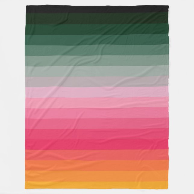 Colorful Striped 70s 80s Retro Racing Stripes Fleece Blanket (Front)