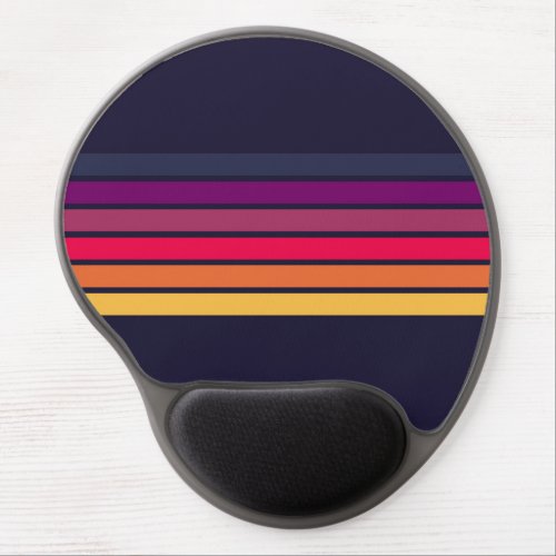 Colorful Striped 70s 80s Retro Racing Stripes Gel Mouse Pad