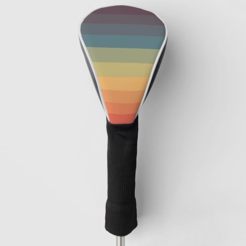 Colorful Striped 70s 80s Retro Racing Stripes Golf Head Cover