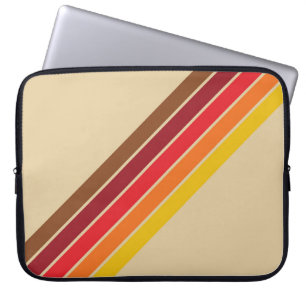Colorful Striped 70s 80s Retro Racing Stripes Laptop Sleeve