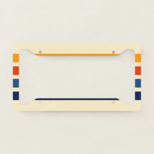 Colorful Striped 70s 80s Retro Racing Stripes License Plate Frame