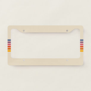 Colorful Striped 70s 80s Retro Racing Stripes License Plate Frame