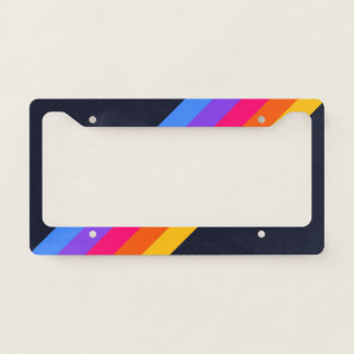 Colorful Striped 70s 80s Retro Racing Stripes License Plate Frame