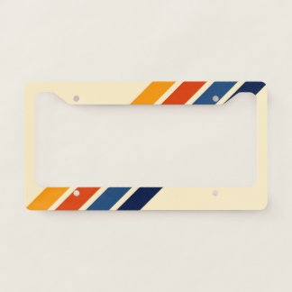 Colorful Striped 70s 80s Retro Racing Stripes License Plate Frame