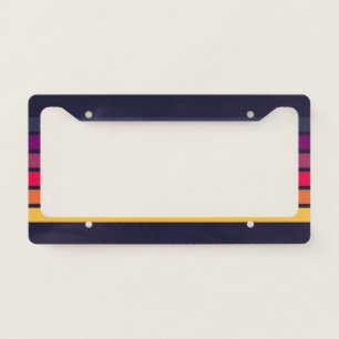 Colorful Striped 70s 80s Retro Racing Stripes License Plate Frame