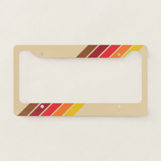 Colorful Striped 70s 80s Retro Racing Stripes License Plate Frame