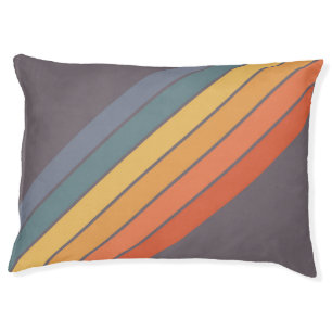 Colorful Striped 70s 80s Retro Racing Stripes Pet Bed