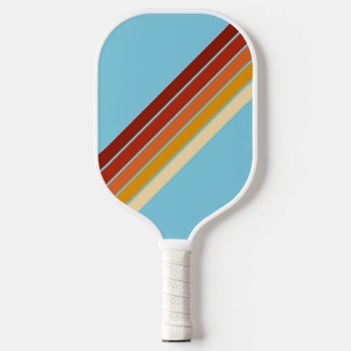 Colorful Striped 70s 80s Retro Racing Stripes Pickleball Paddle