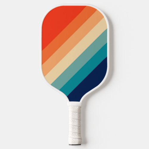 Colorful Striped 70s 80s Retro Racing Stripes Pickleball Paddle