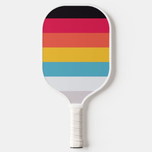Colorful Striped 70s 80s Retro Racing Stripes Pickleball Paddle