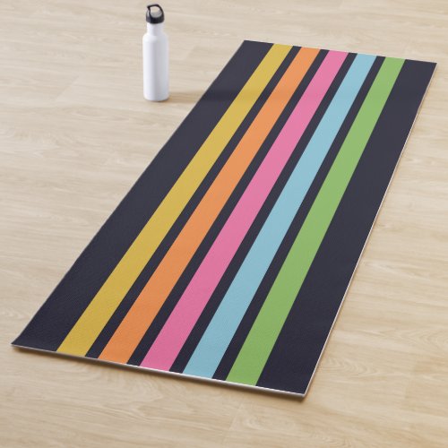 Colorful Striped 70s 80s Retro Racing Stripes Yoga Mat