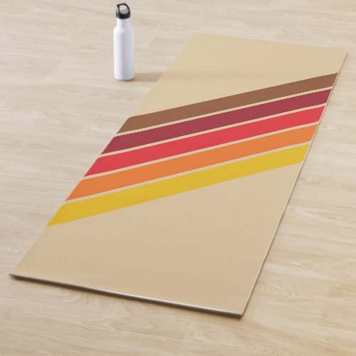 Colorful Striped 70s 80s Retro Racing Stripes Yoga Mat