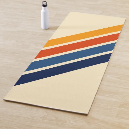 Colorful Striped 70s 80s Retro Racing Stripes Yoga Mat