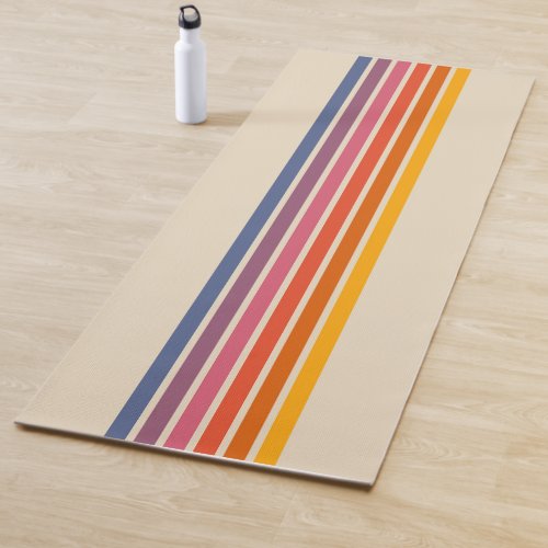 Colorful Striped 70s 80s Retro Racing Stripes Yoga Mat