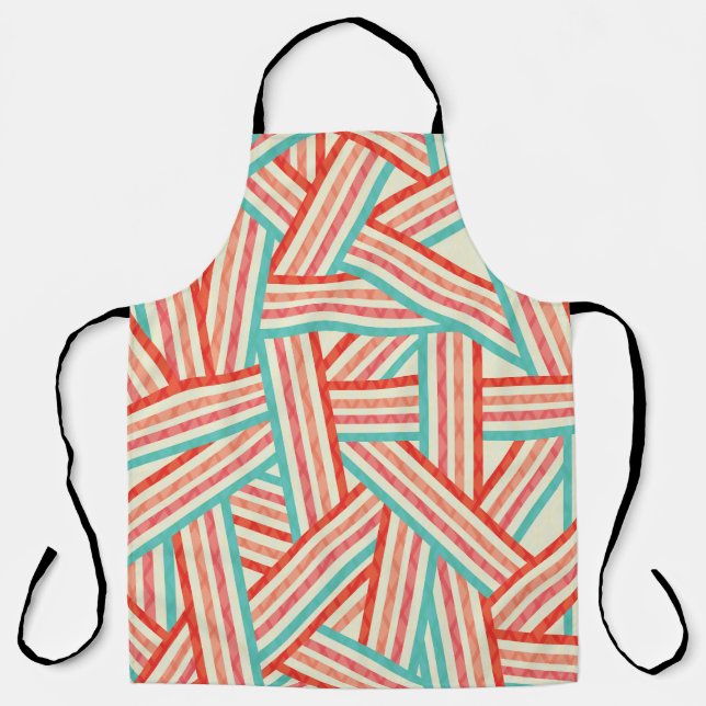 Colorful Striped Abstract Pattern Apron (Front)