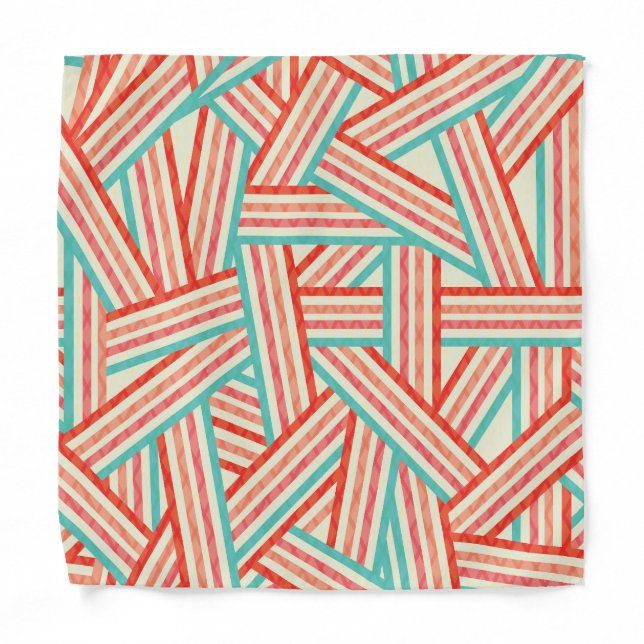 Colorful Striped Abstract Pattern Bandana (Front)