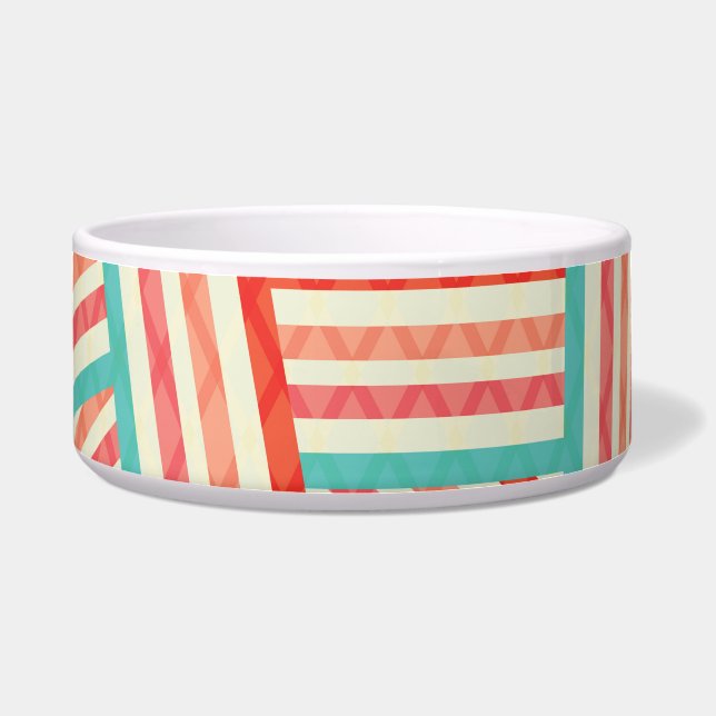 Colorful Striped Abstract Pattern Bowl (Front)