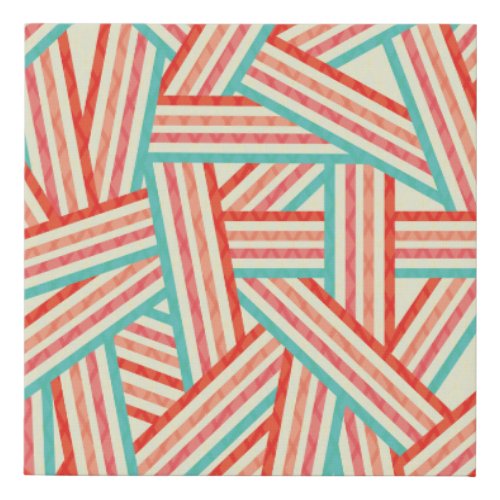 Colorful Striped Abstract Pattern Faux Canvas Print