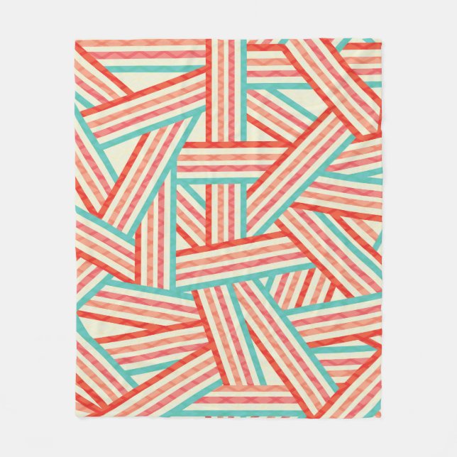 Colorful Striped Abstract Pattern Fleece Blanket (Front)