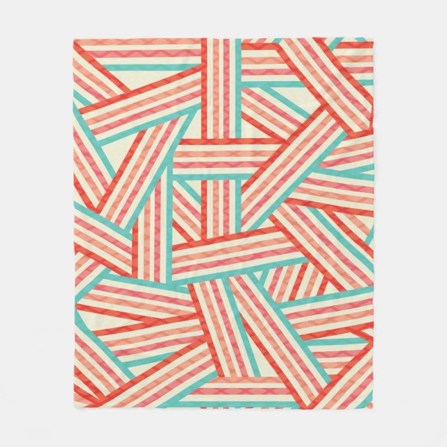 Colorful Striped Abstract Pattern Fleece Blanket (Front)