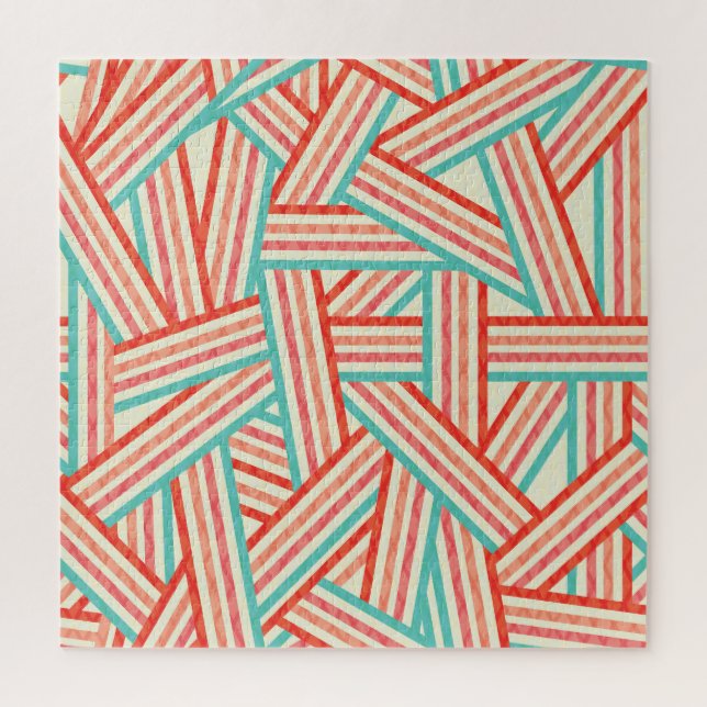 Colorful Striped Abstract Pattern Jigsaw Puzzle (Vertical)