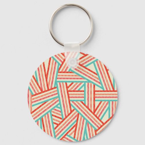 Colorful Striped Abstract Pattern Keychain