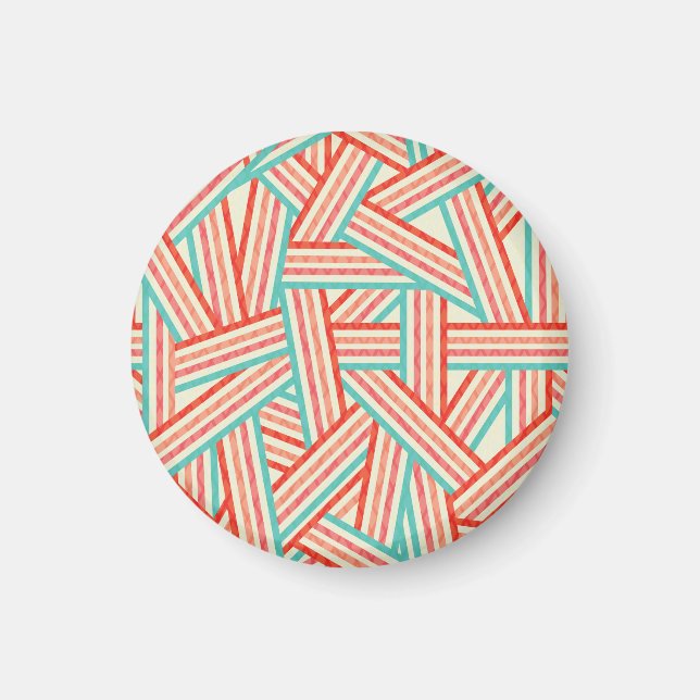 Colorful Striped Abstract Pattern Magnet (Front)