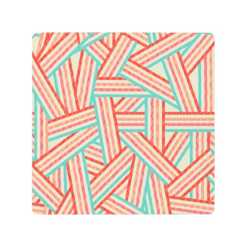 Colorful Striped Abstract Pattern Metal Print