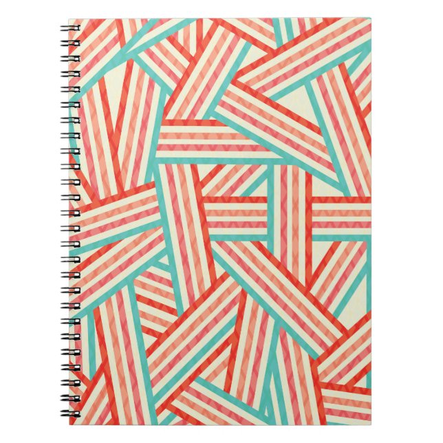 Colorful Striped Abstract Pattern Notebook (Front)
