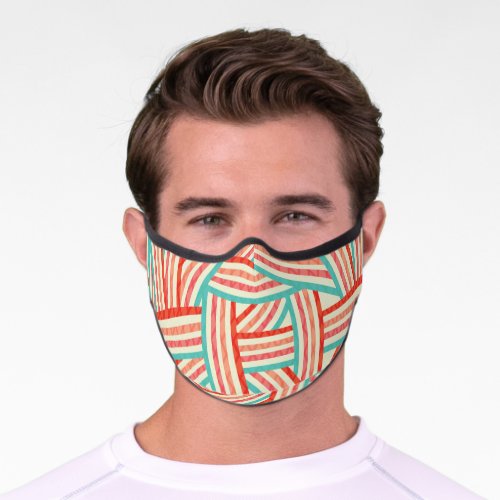 Colorful Striped Abstract Pattern Premium Face Mask
