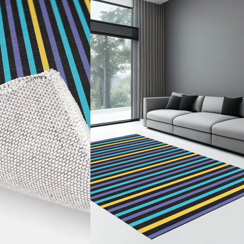 Colorful Striped Abstract Pattern Rug