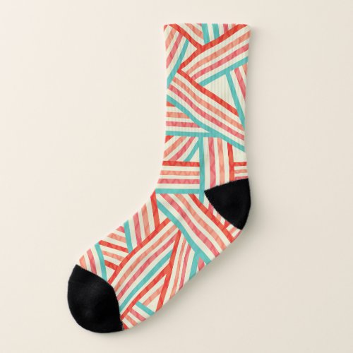 Colorful Striped Abstract Pattern Socks