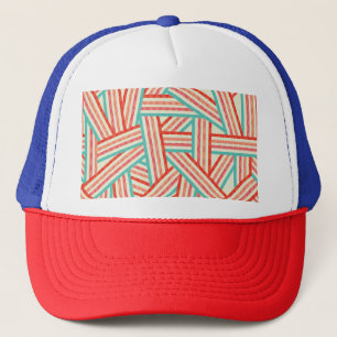 Colorful Striped Abstract Pattern Trucker Hat