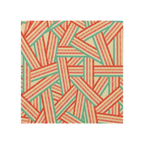 Colorful Striped Abstract Pattern Wood Wall Art