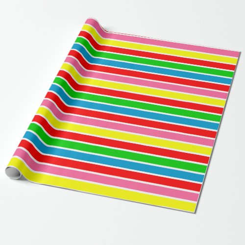 Colorful Striped Birthday Wrapping Paper