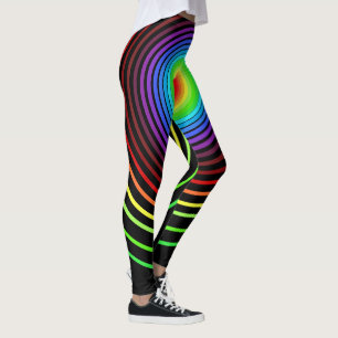 Colorful Striped Black Leggings