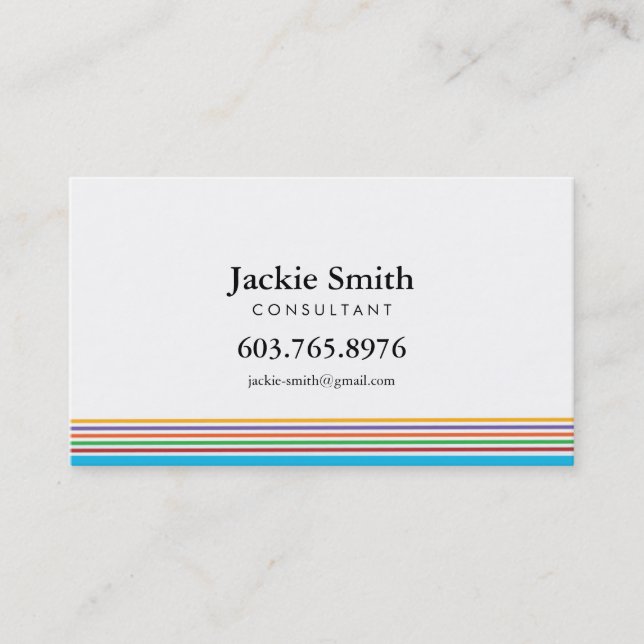 Colorful striped Business Card (Front)