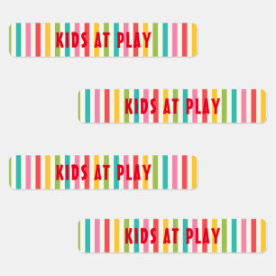 Colorful Striped Custom Skinny Iron On Labels