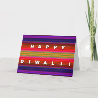 Colorful Striped Diwali Card