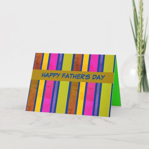 Colorful Striped Fathers Day Greeting Card